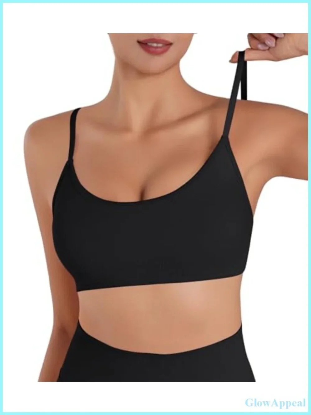 Adjustable Spaghetti Strap Low Impact Sports Bra with Removable Pads